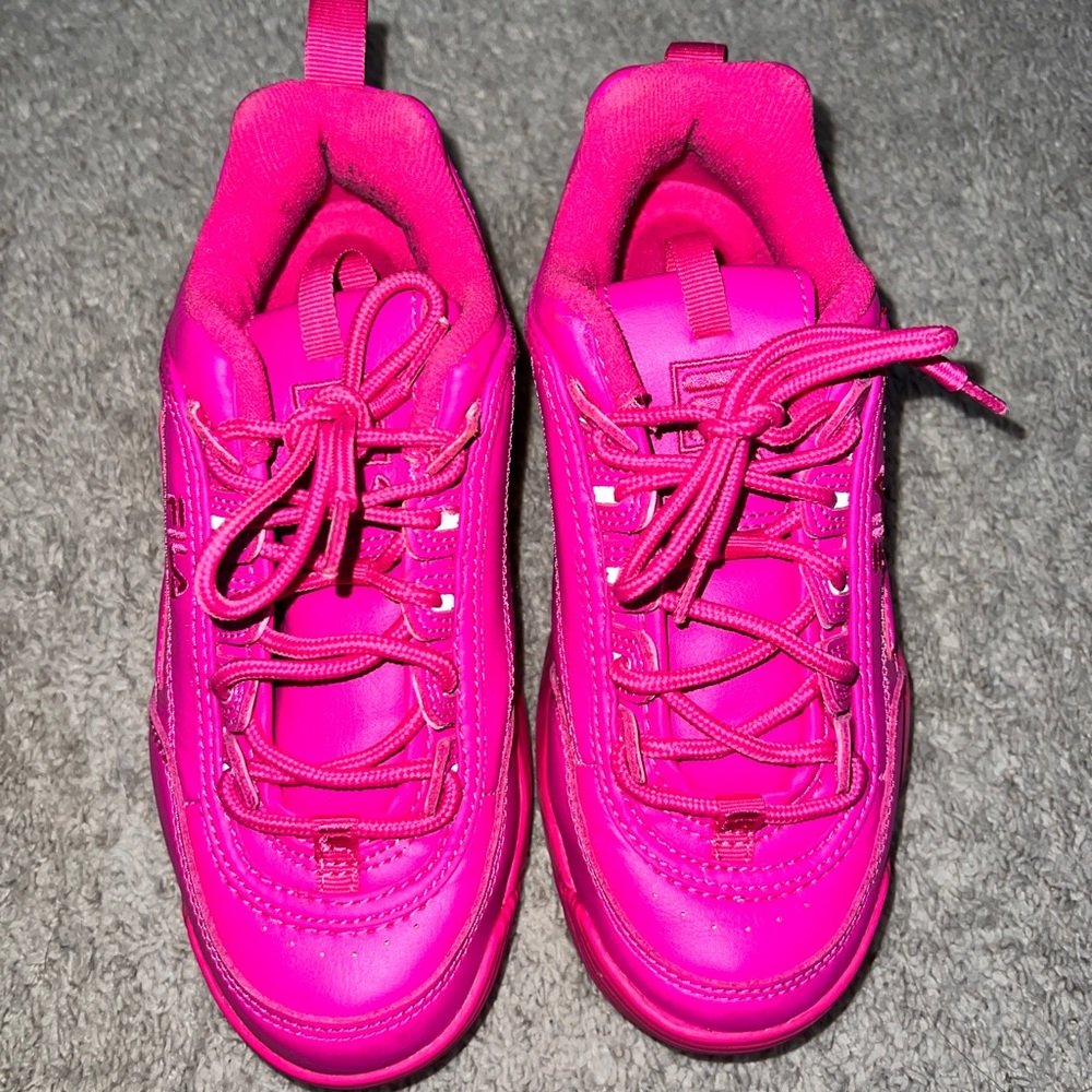Fila Women Hot Pink disruptor II 2 size 7.5 US excellent condition